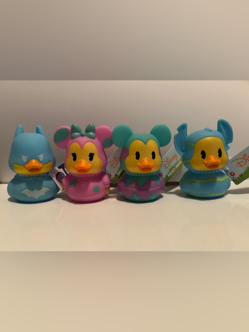 NEW!! Disney & DC Comics Mickey & Minnie Mouse, Stitch & Batman Easter Duck Set